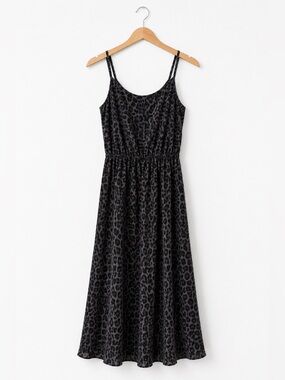 Old Navy Black Leopard-Print Maxi Dress